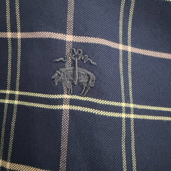 Brooks Brothers Navy Windowpane Check Button-Down Shirt – Size XL - Picture 6 of 10